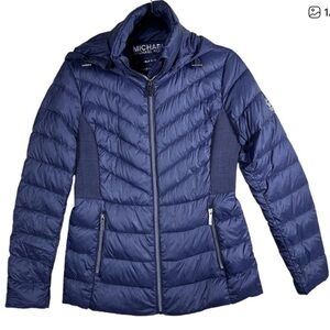 Michael Kors Navy Quilted Puffer Jacket